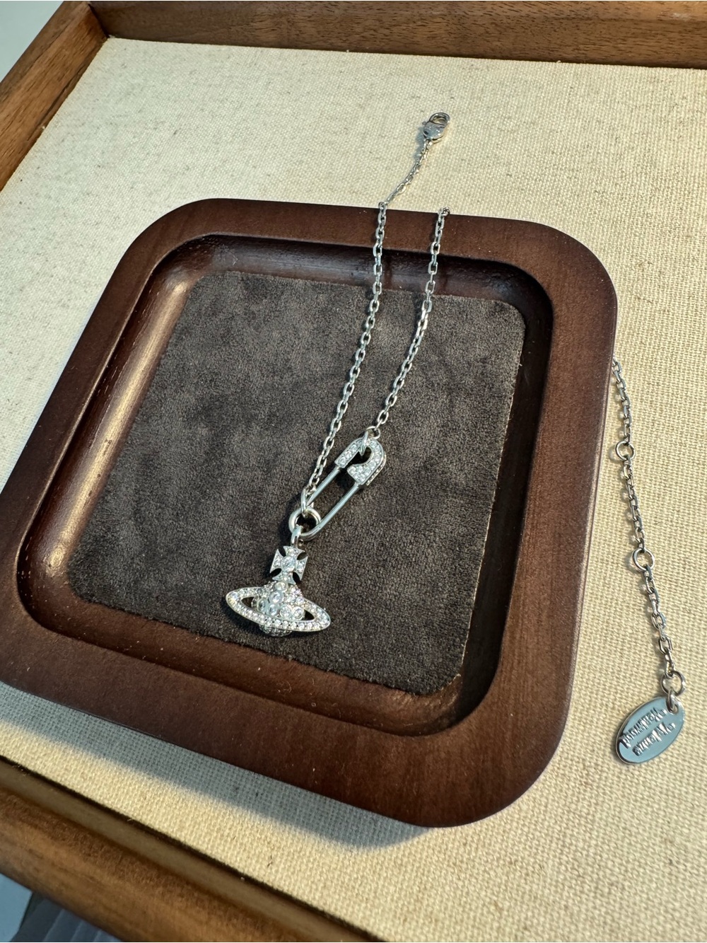 Vivienne Westwood Lucrece Pendant Necklace Platinum/White CZ
